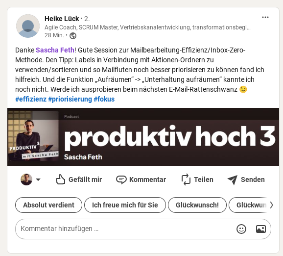 Heike Lück lobt Webinar
